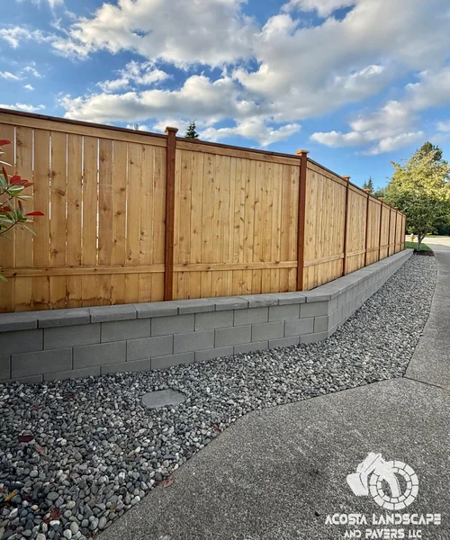 Contemporary Patio, Retaining Wall & Sod Renovation in Snohomish 